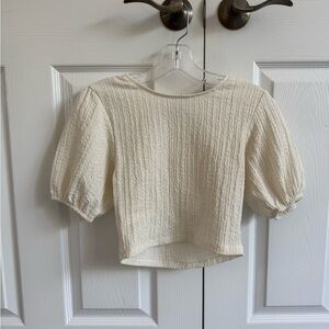 Topshop Ivory Textured Blouse